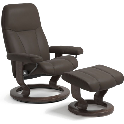 Фото №1 - Кресло-реклайнер с пуфом Consul (M) Classic chair w/footstool (Batick / Brown / Wenge)(10050150938511)